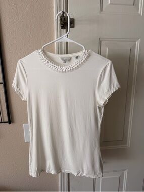 Ted Baker White Ruffle-Trim Tee